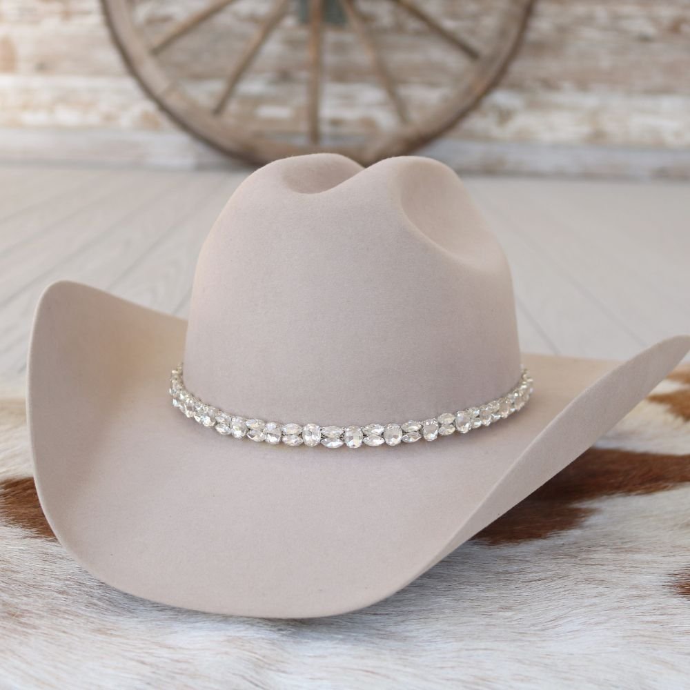 Silver Rhinestone Bling Hat Band - The Kate