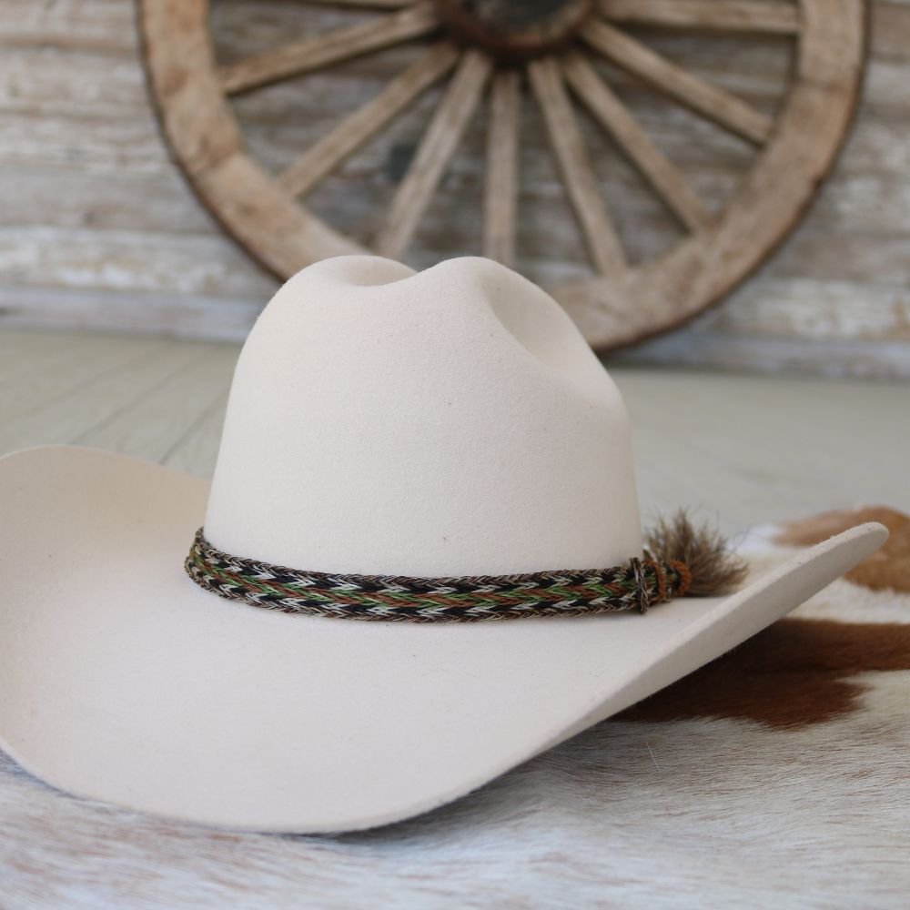 Horsehair Green Braided Tassel Hat Band