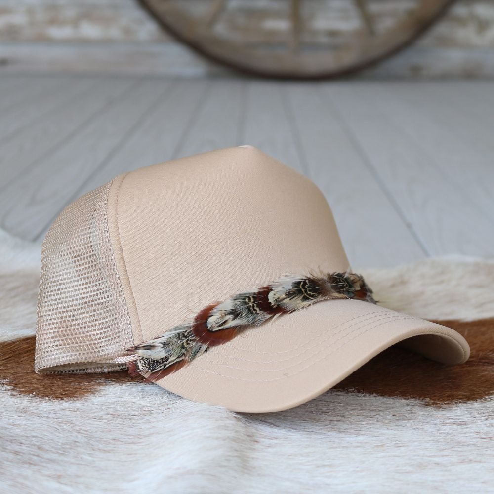 Mini Feather Hat Band for Trucker Caps – Willow