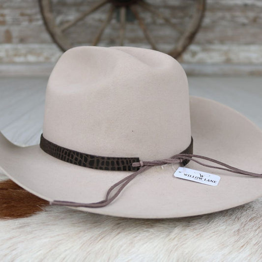 Leather Hat Band – Dark Brown Croc