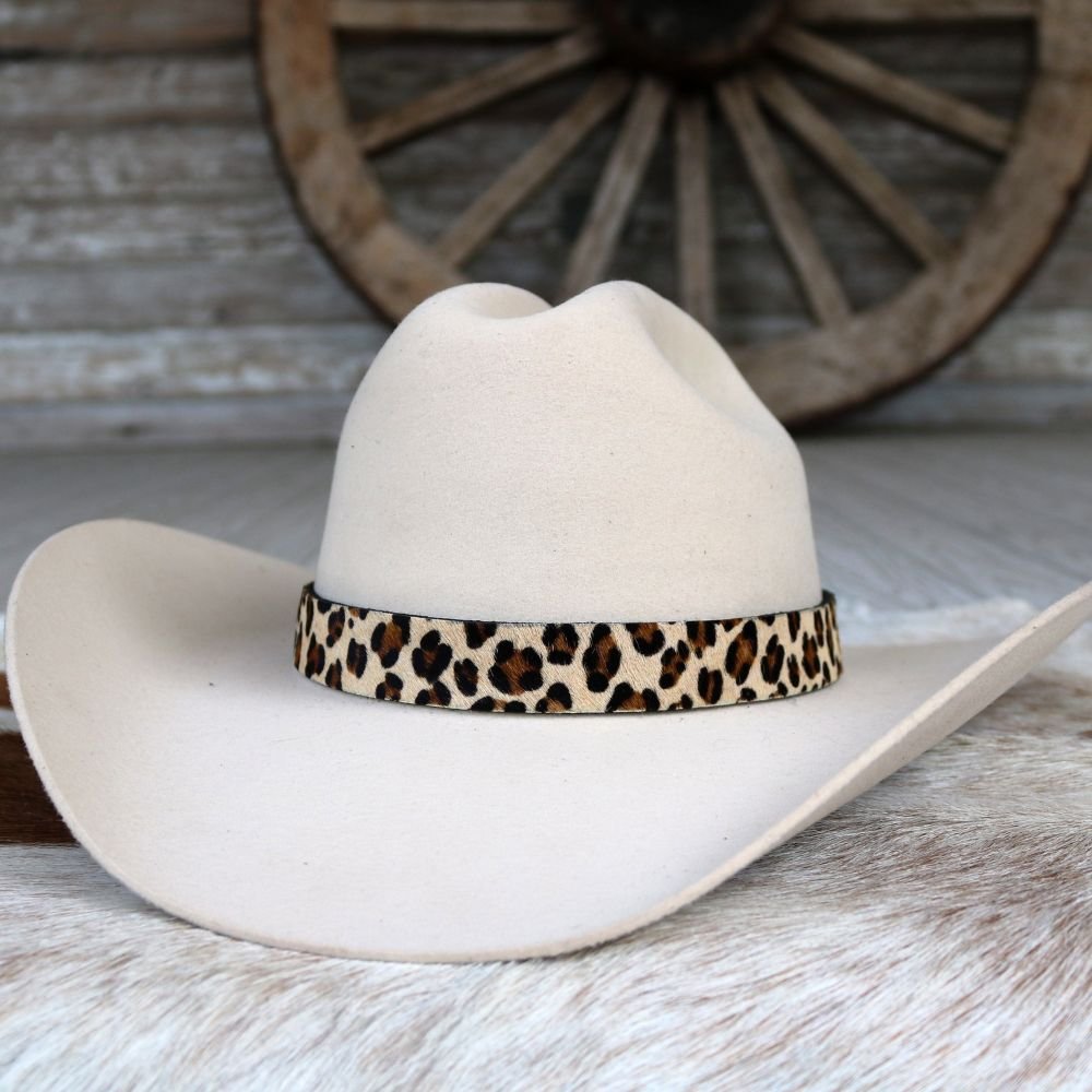 Leopard Print Leather Hat Band - Mia