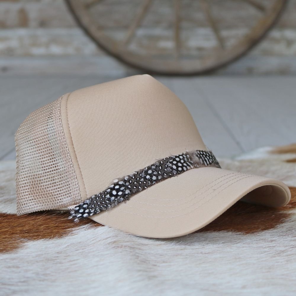 Mini Feather Hat Band for Trucker Caps – Birch