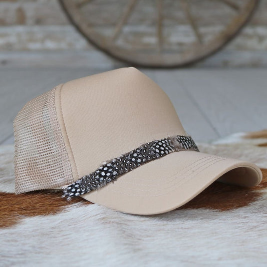 Mini Feather Hat Band for Trucker Caps – Birch