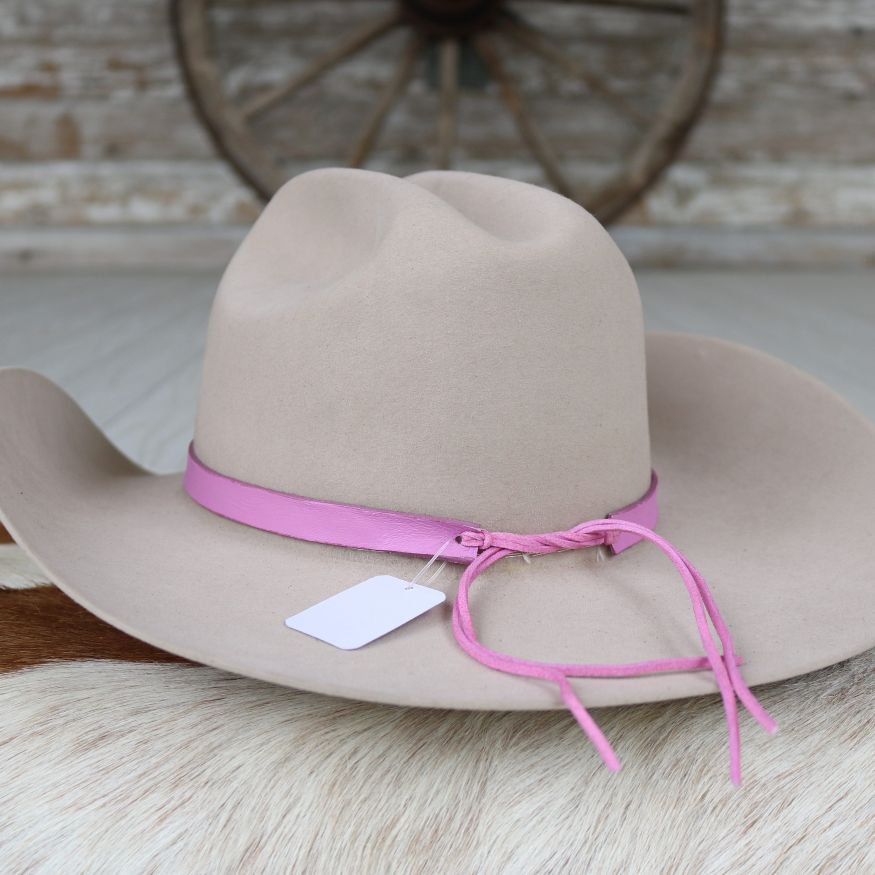 Leather Hat Band – Bubblegum Pink