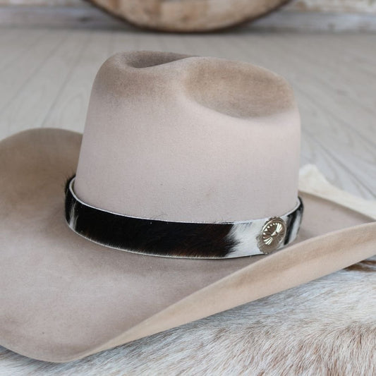 Cowhide Hat Band - Black & White