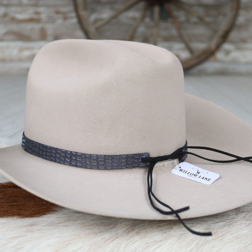 Leather Hat Band – Slate Croc