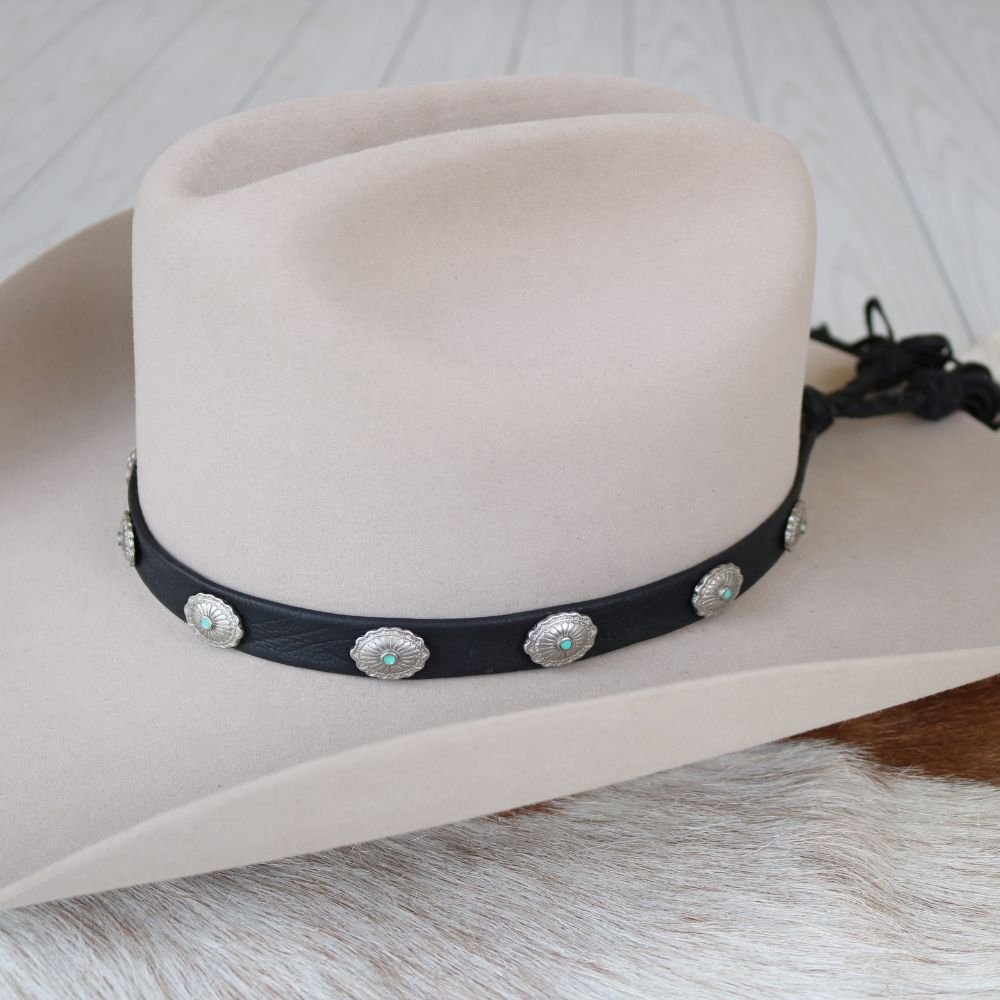 Deerskin Leather Concho Hat Band