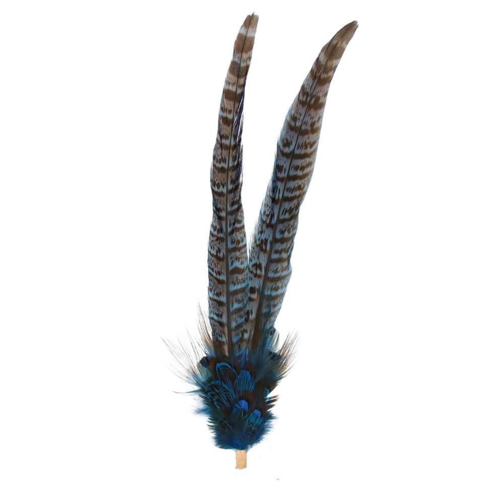 Western Feather Hat Pin Blue