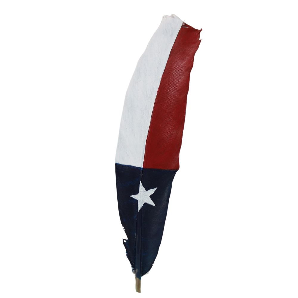 Texas Flag Painted Turkey Hat Feather
