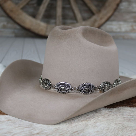 Antiqued Oval Concho Hat Band - Briscoe