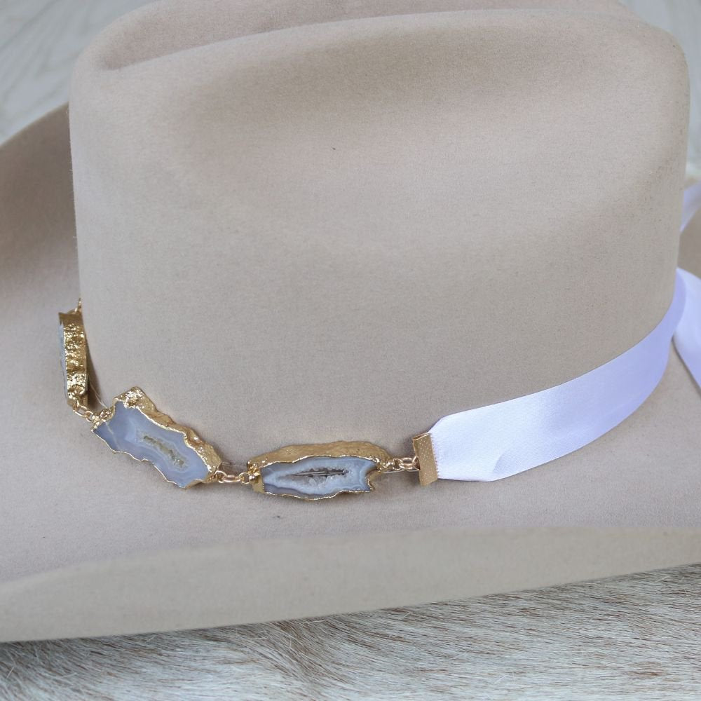 Geode Slice White Hat Band – Savannah