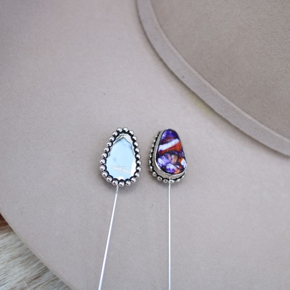 Violet Marble Hat Pin