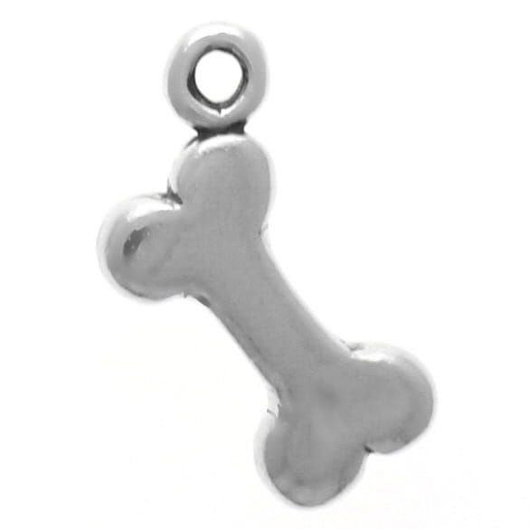 Dog Bone Charm Sterling Silver