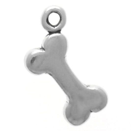 Dog Bone Charm Sterling Silver