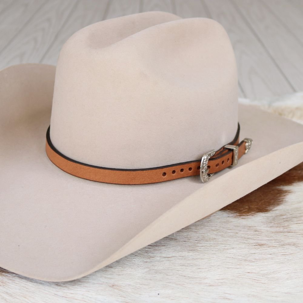 Western Brown Leather Hat Band - Hank