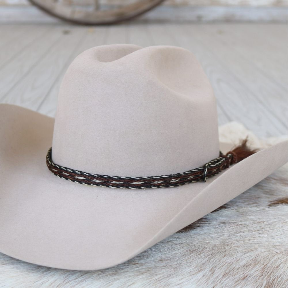 Genuine Horsehair 5 Strand Braided Hat Band with Single Tassel - Duster