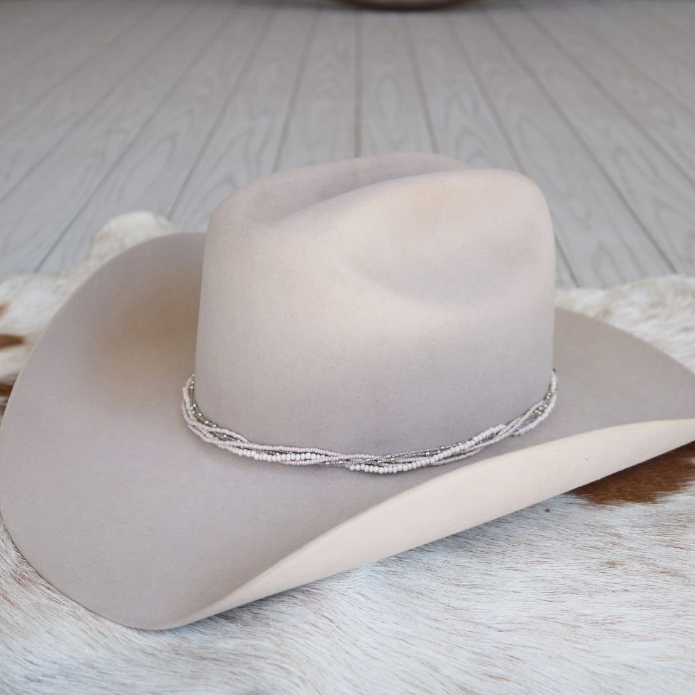 Cream Multi-Strand Beaded Hat Band