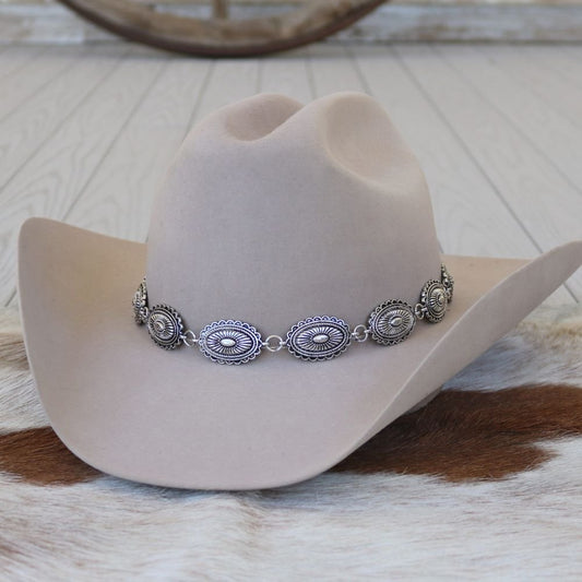 Antiqued Oval Concho Hat Band - Briscoe