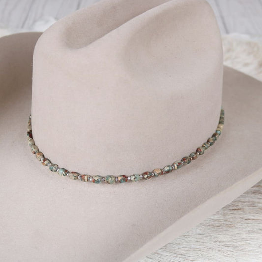 Chunky Natural Stone Hat Band - Flint