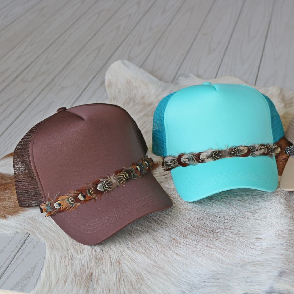 Mini Feather Hat Band for Trucker Caps – Shikoba