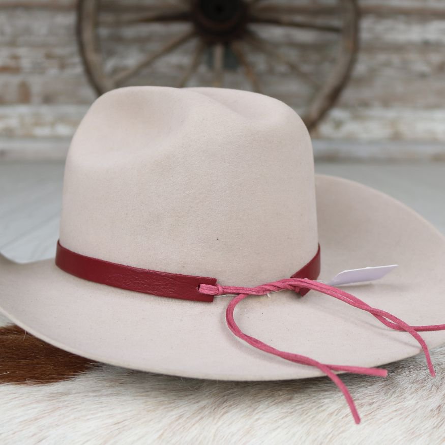 Leather Hat Band – Red