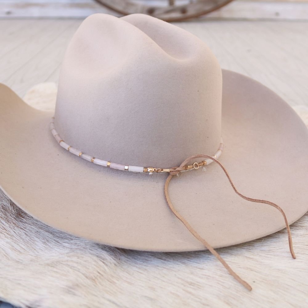 White Jade Stone Hat Band - Halo