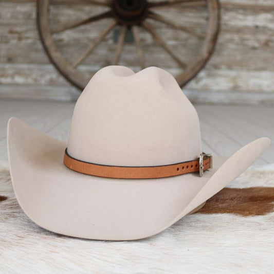 Western Brown Leather Hat Band - Hank