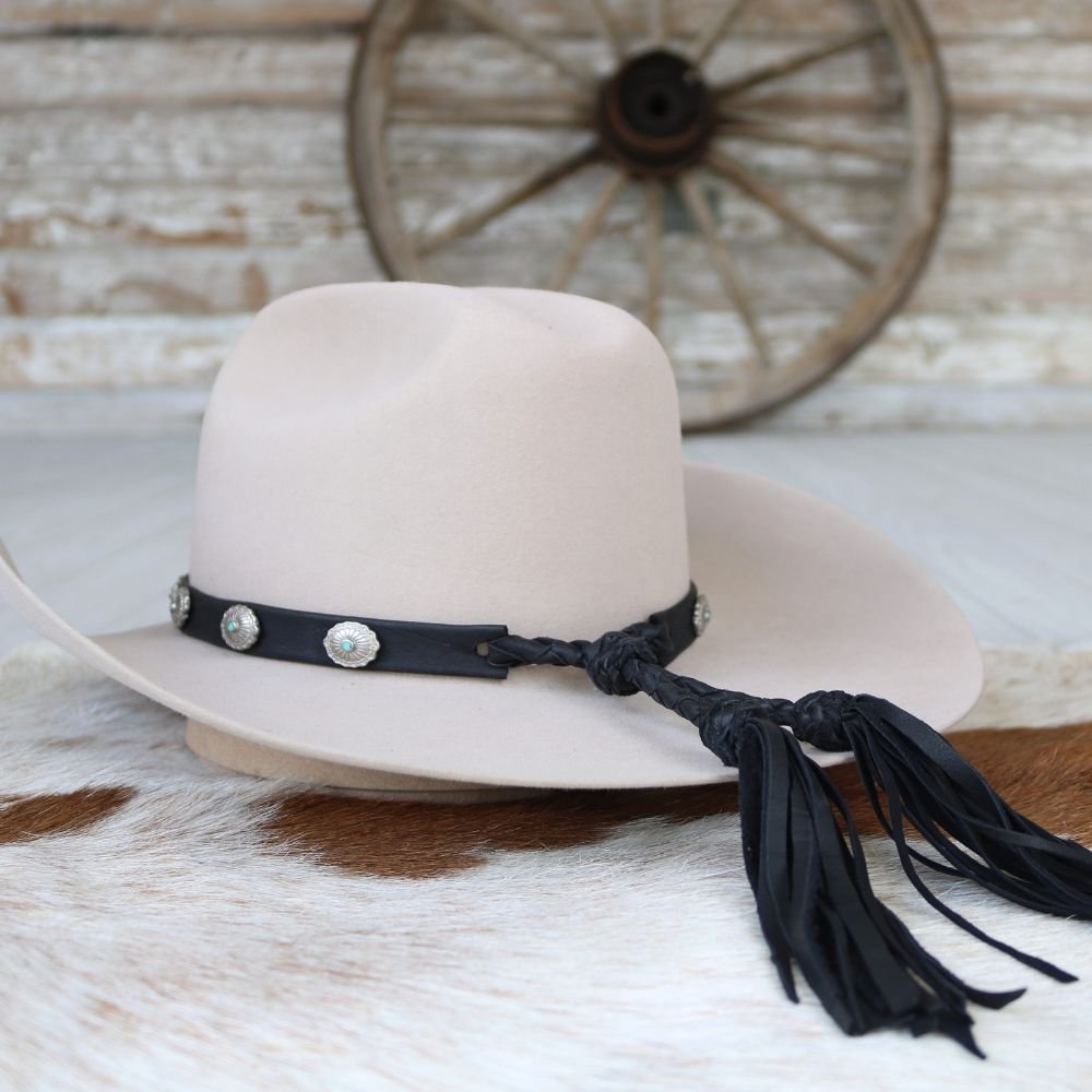 Deerskin Leather Concho Hat Band