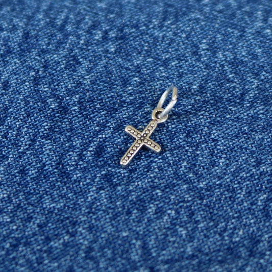 Mini Cross Charm Sterling Silver