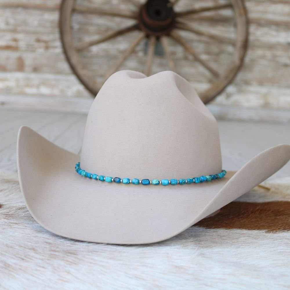 Chunky Deep Blue Stone Hat Band - Rio