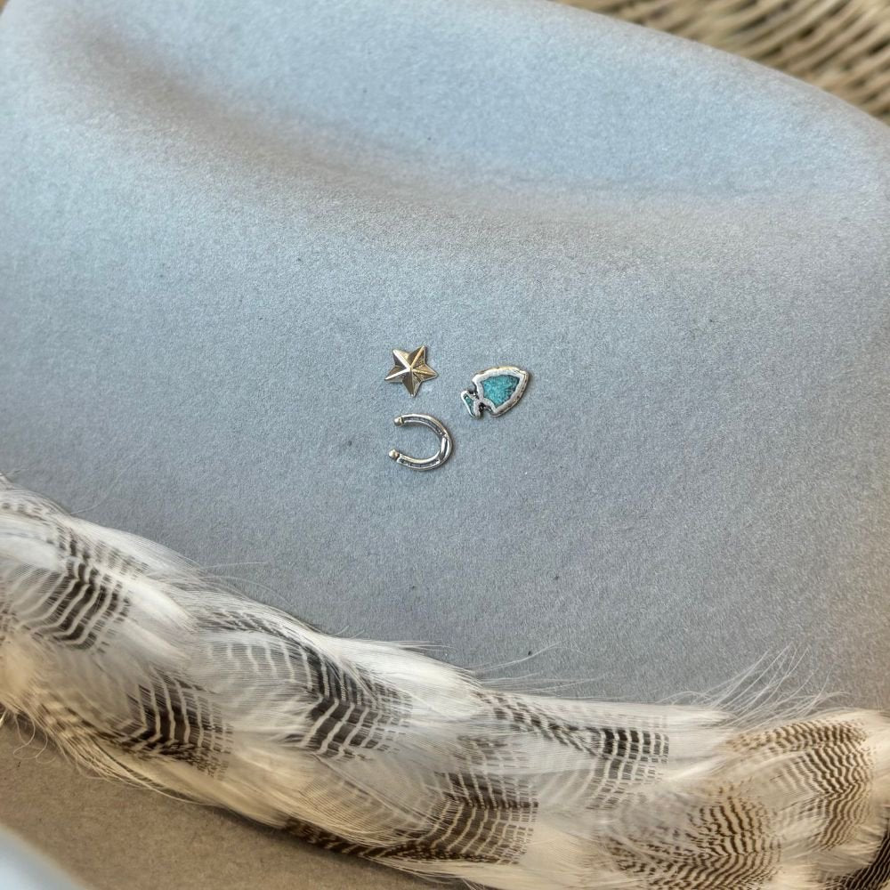 Sterling Silver Horseshoe Hat Pin Trio