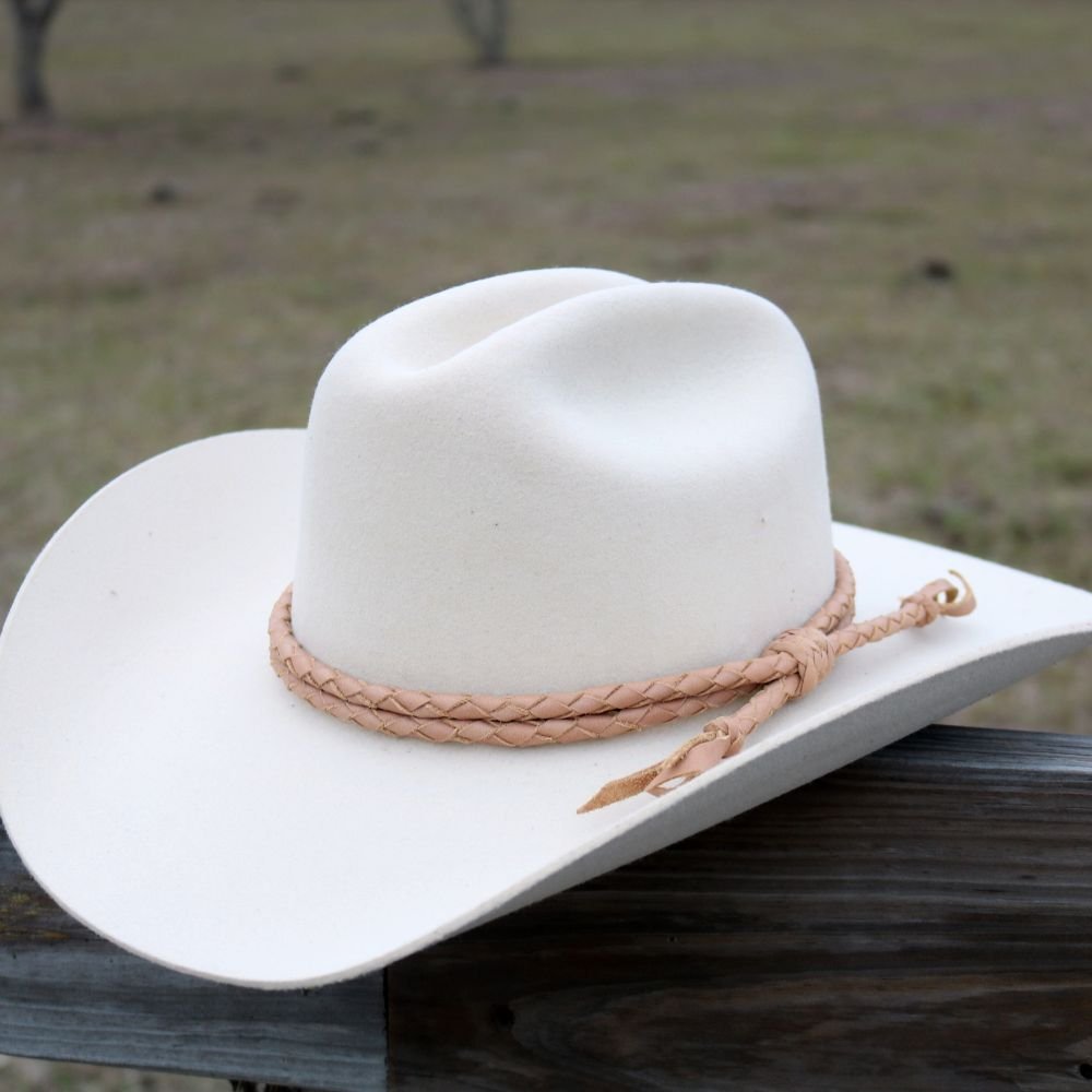 Tan Braided Leather Hat Band