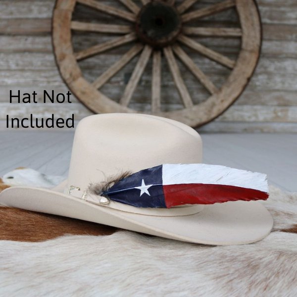 Texas Flag Painted Turkey Hat Feather
