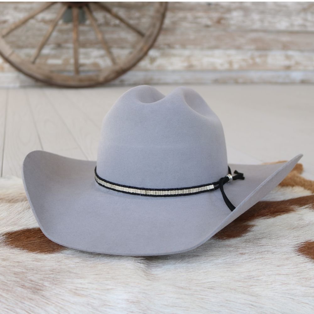 Silver & Black Lane Stitch Hat Band