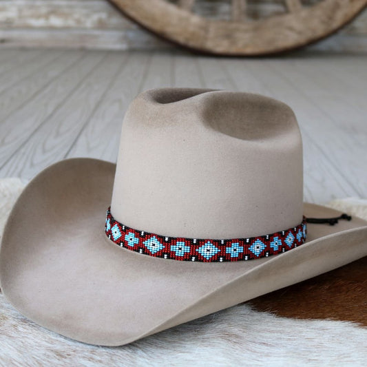 Beaded Hat Band - Red River