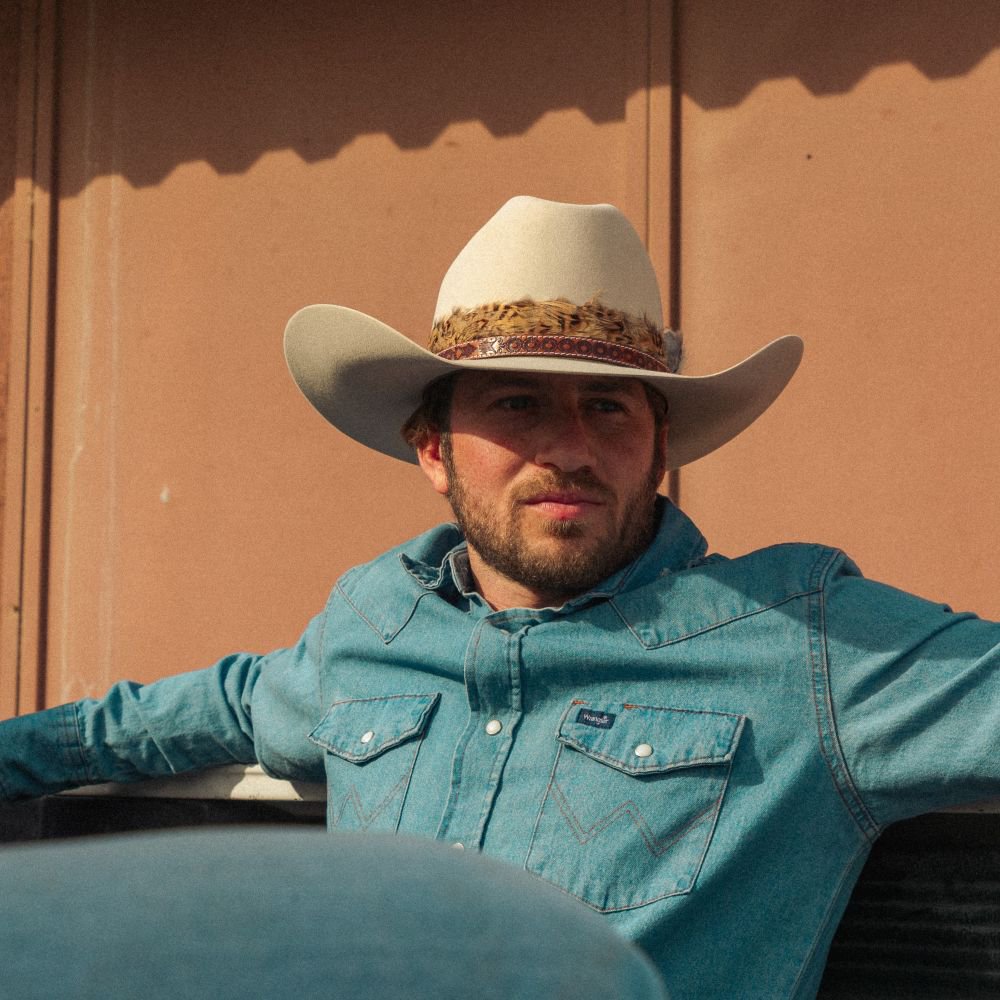 Brown Tooled Leather Hat Band - Jones