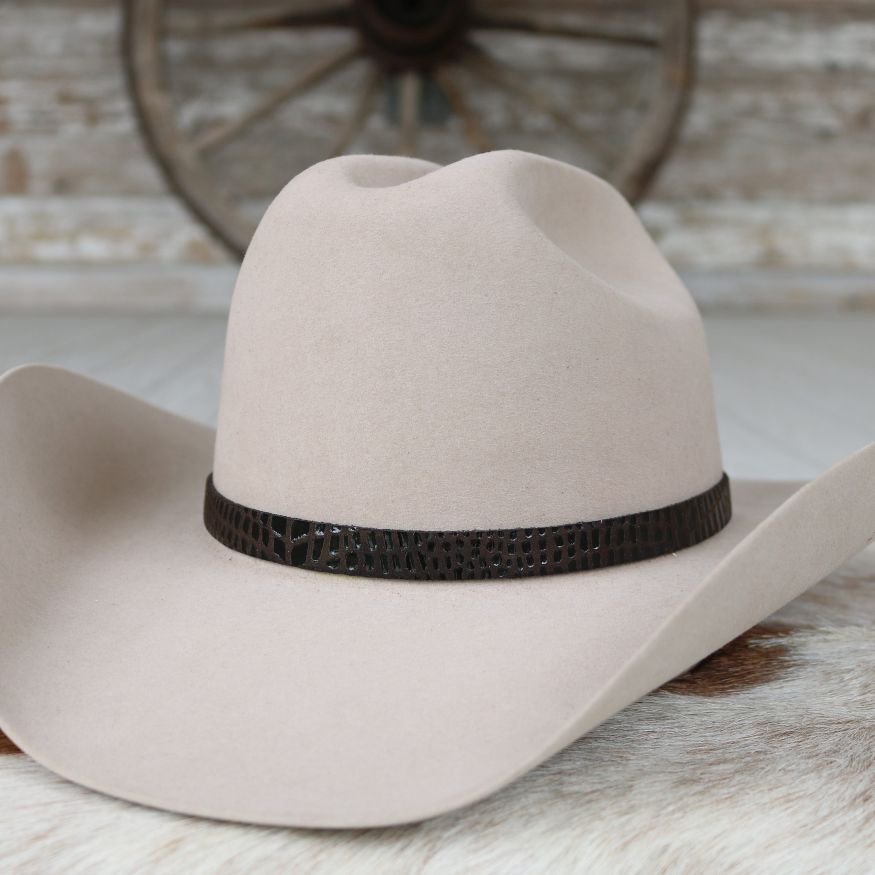 Leather Hat Band – Black Croc
