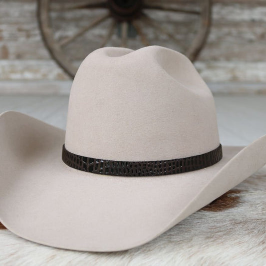 Leather Hat Band – Black Croc