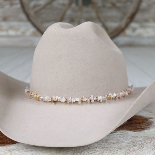 Cream Tumbled Stone Hat Band