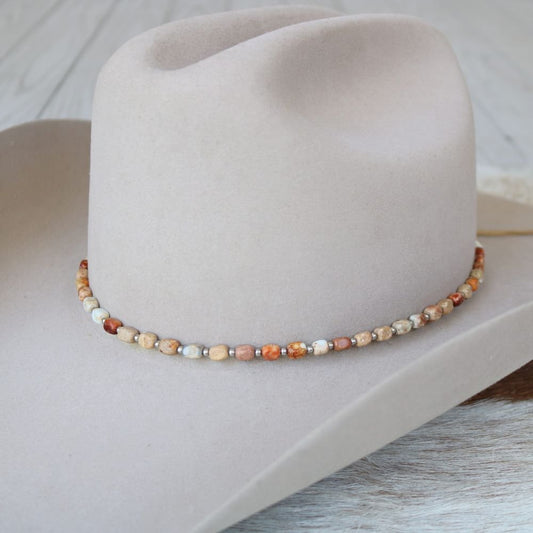 Chunky Brown Jasper Stone Hat Band - Levi