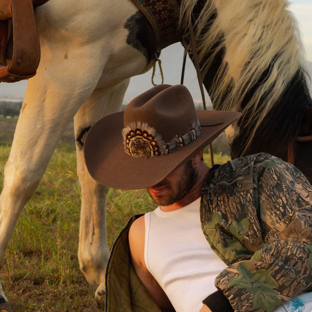 Western Feather Hat Band - Briar