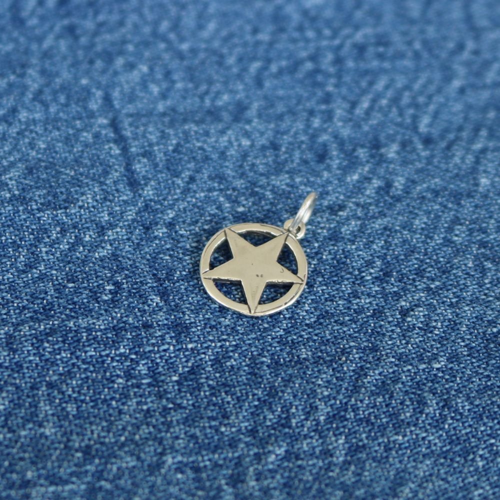 Sheriff Star Charm Sterling Silver