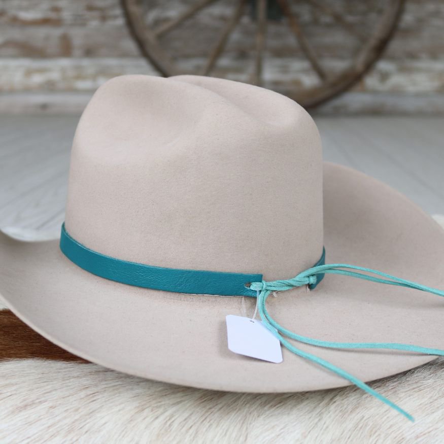 Leather Hat Band – Aqua