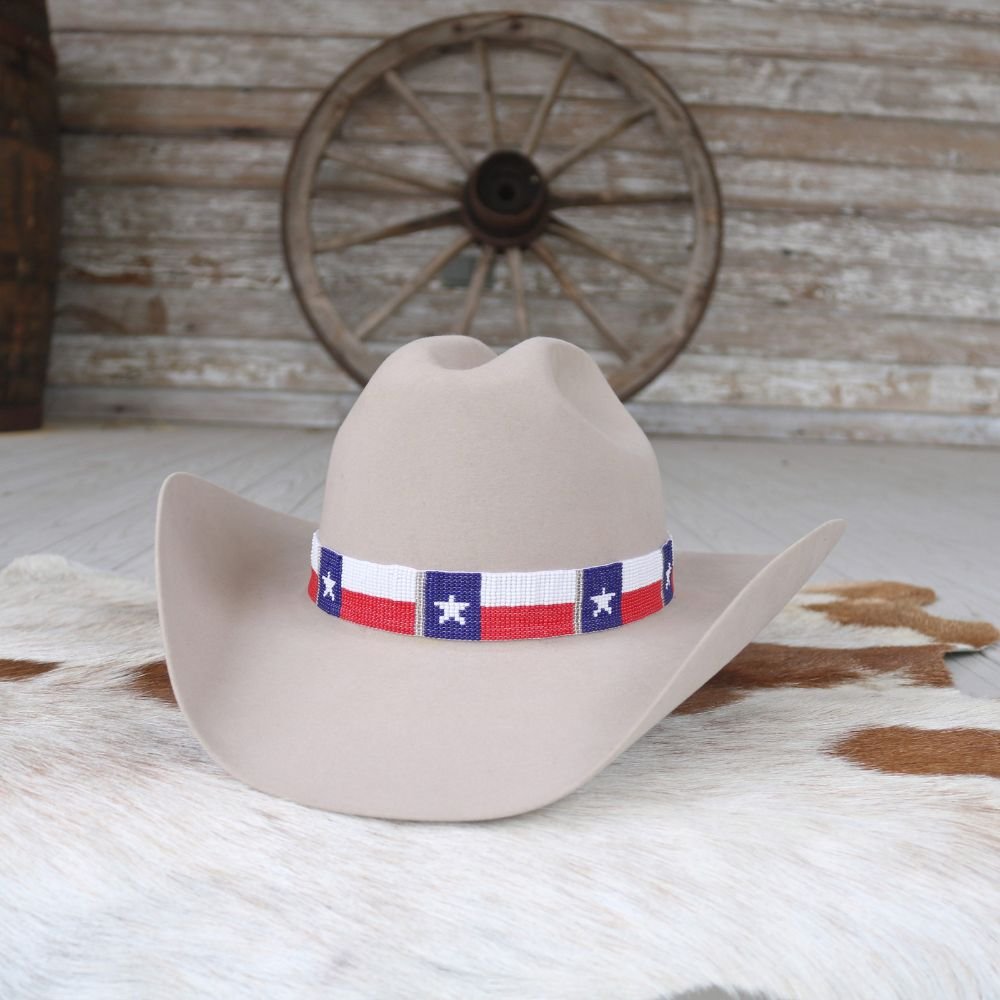 Texas Flag Beaded Hat Band