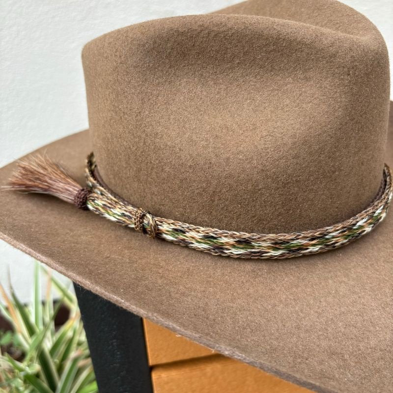 Horsehair Green Braided Tassel Hat Band
