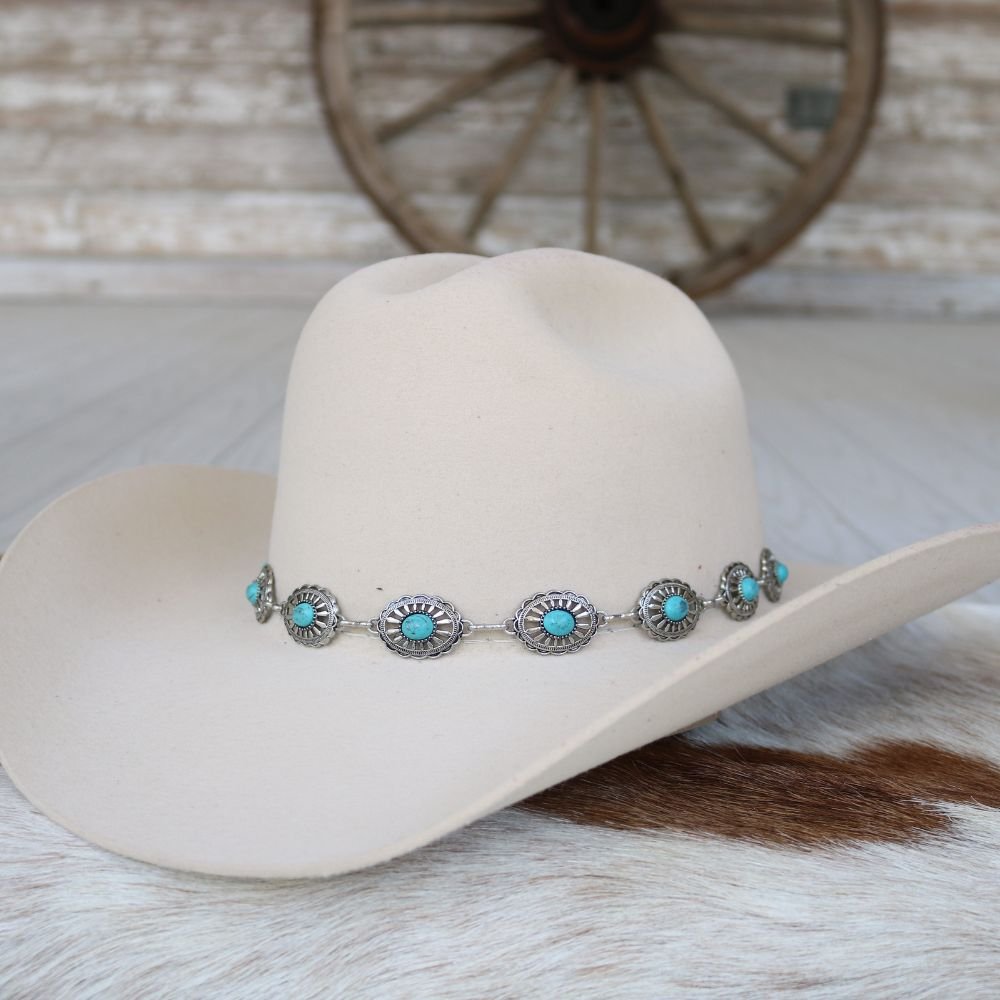 Silver Concho Hat Band - Palomino