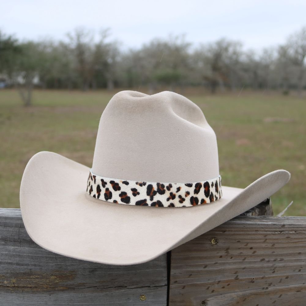 Leopard Print Leather Hat Band - Dixie