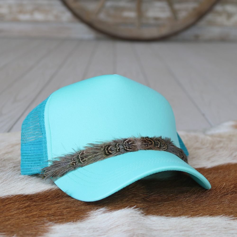 Mini Feather Hat Band for Trucker Caps – Dove