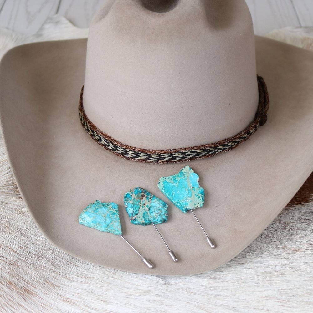 Blue Stone Stick Hat Pin