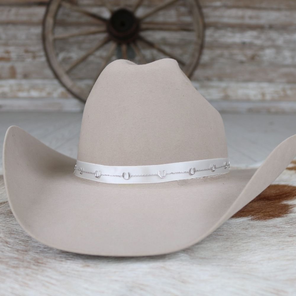 Silver Horseshoe Chain Hat Band